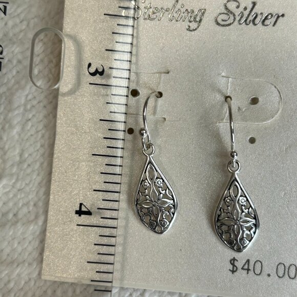 Sterling .925 filigree earrings. NWT. (359) - Picture 4 of 4